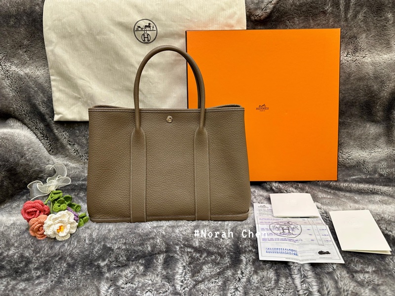 🐎【全新閒置｜Hermès Garden Party 36｜Etoupe 大象灰 Y刻｜附臺灣正本購證｜無頸紋美包一枚】-1
