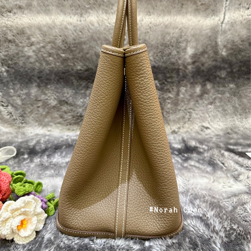 🐎【全新閒置｜Hermès Garden Party 36｜Etoupe 大象灰 Y刻｜附臺灣正本購證｜無頸紋美包一枚】-2