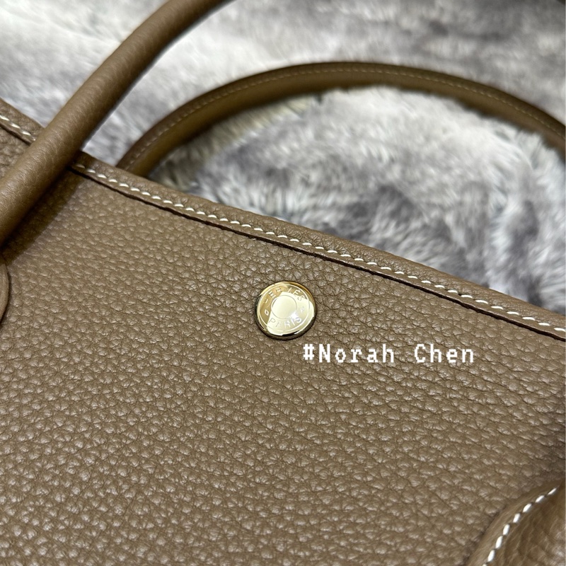 🐎【全新閒置｜Hermès Garden Party 36｜Etoupe 大象灰 Y刻｜附臺灣正本購證｜無頸紋美包一枚】-23