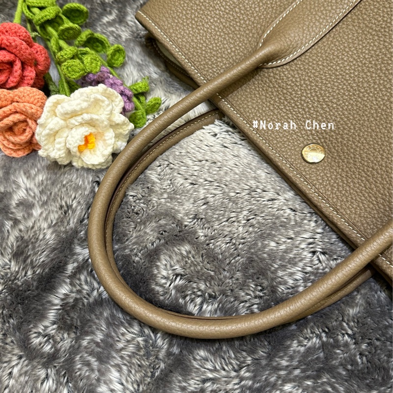 🐎【全新閒置｜Hermès Garden Party 36｜Etoupe 大象灰 Y刻｜附臺灣正本購證｜無頸紋美包一枚】-24