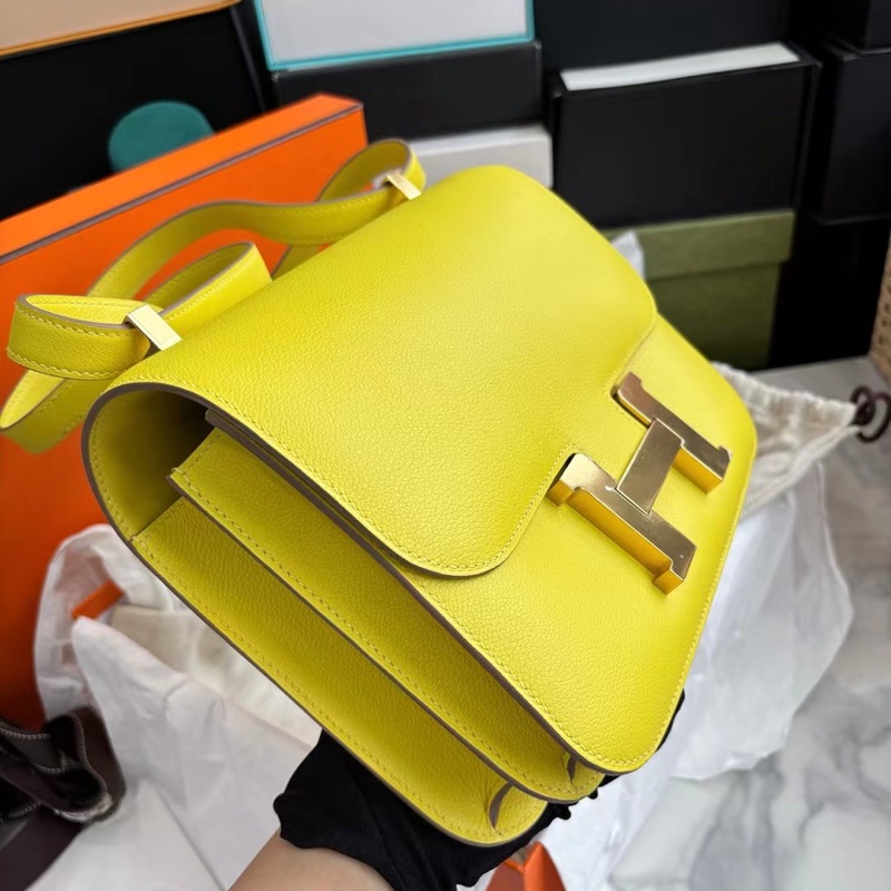 🌈Hermes💛Constance 24💛9R檸檬黃金扣🌈99.8新閑置🌟evercolor皮🌟-3