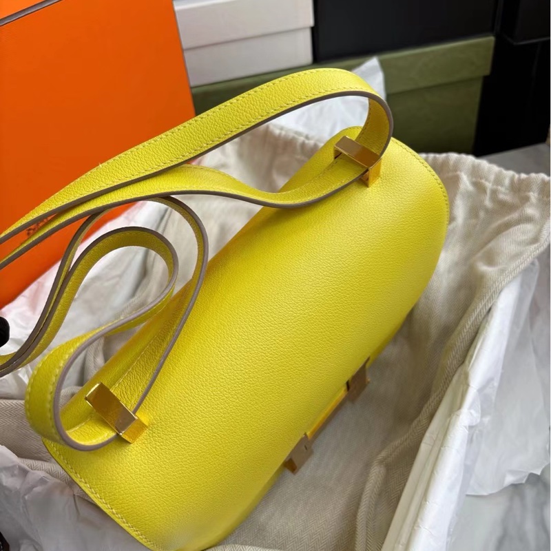 🌈Hermes💛Constance 24💛9R檸檬黃金扣🌈99.8新閑置🌟evercolor皮🌟-4