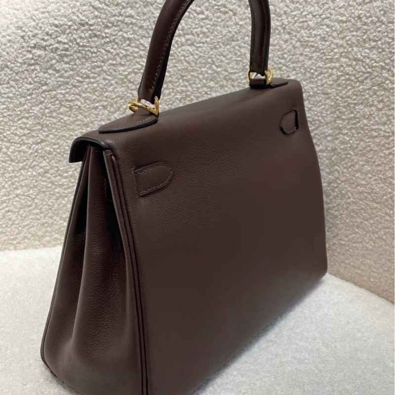 愛馬仕kelly28 B刻 摩卡色44 超級難得的一支顏色 99新閒置 全套-2