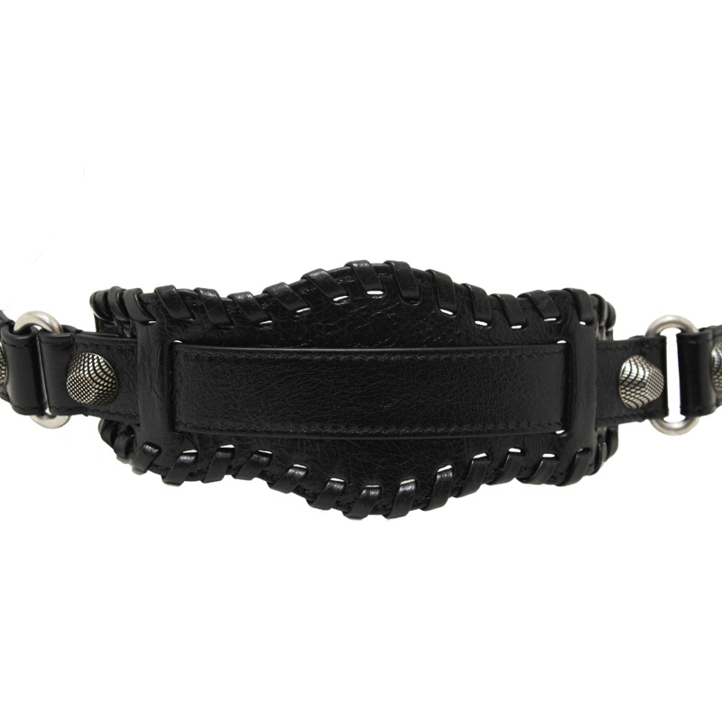 NEW Balenciaga Black Arena Lambskin Leather Neo Cagole Small Tote Bag-9