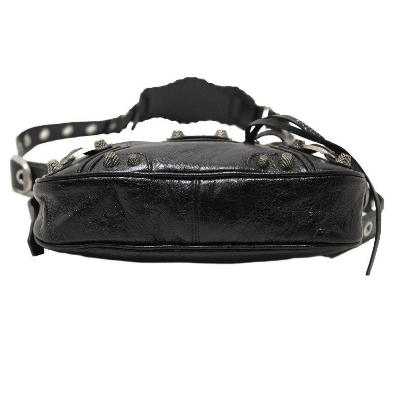 NEW Balenciaga Black Arena Lambskin Leather Neo Cagole Small Tote Bag-14