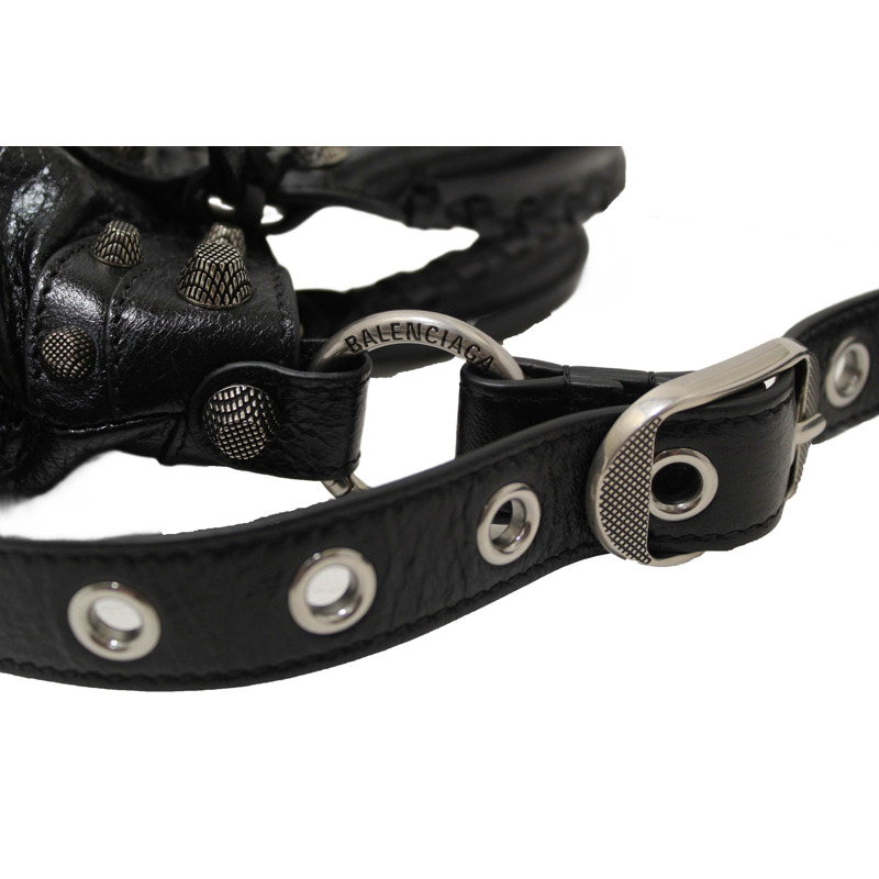 NEW Balenciaga Black Arena Lambskin Leather Neo Cagole Small Tote Bag-18