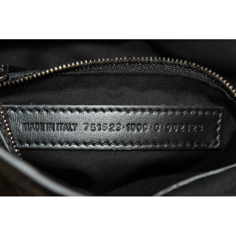 NEW Balenciaga Black Arena Lambskin Leather Neo Cagole Small Tote Bag-23