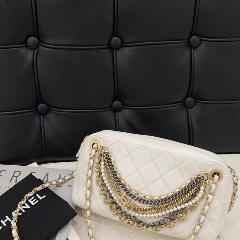 Chanel 埃及系列珍珠流蘇相機包 可遇不可求 山羊皮25*14-1