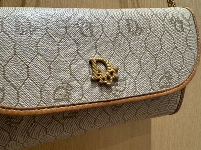 Dior 中古蜂巢圖案鏈兩用單肩包/ 斜孭袋 小廢包 Dior Vintage Bag-15