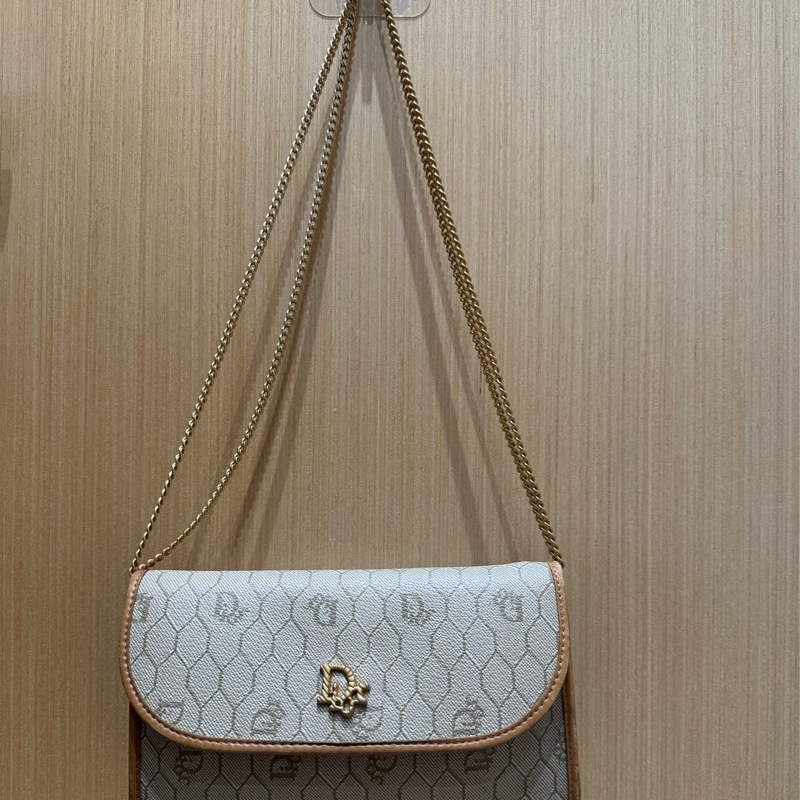 Dior 中古蜂巢圖案鏈兩用單肩包/ 斜孭袋 小廢包 Dior Vintage Bag-16