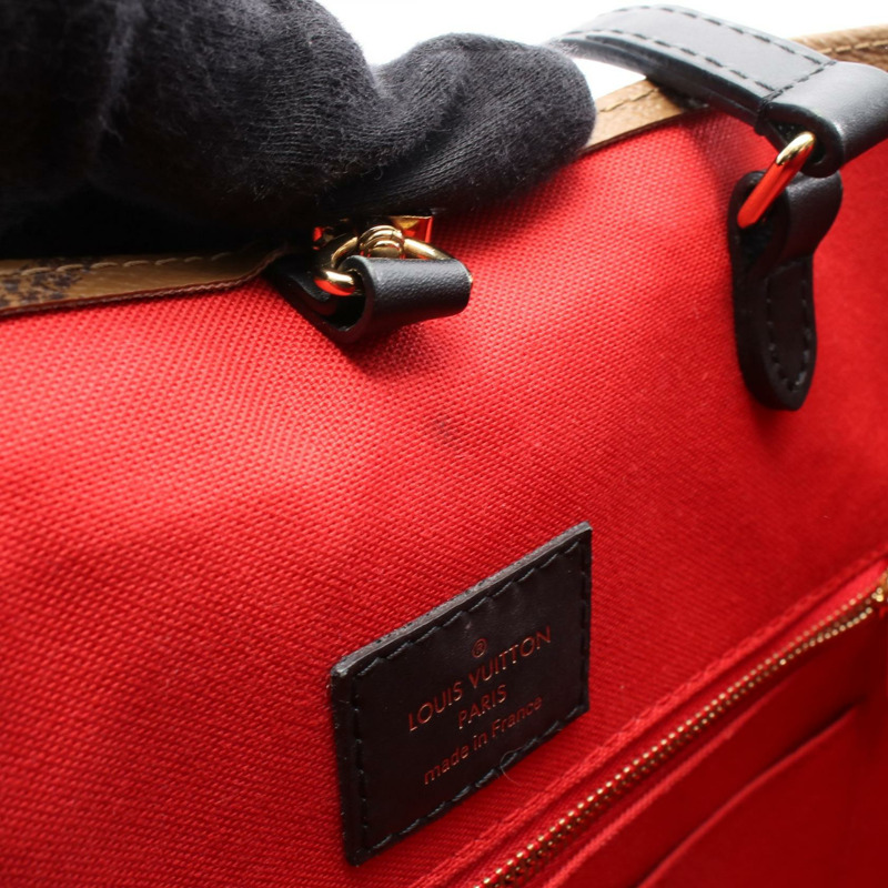 LOUIS VUITTON On the Go MM Monogram Giant Reverse 托特包 M45321 PVC 塗層帆布皮革棕色米色二手-5