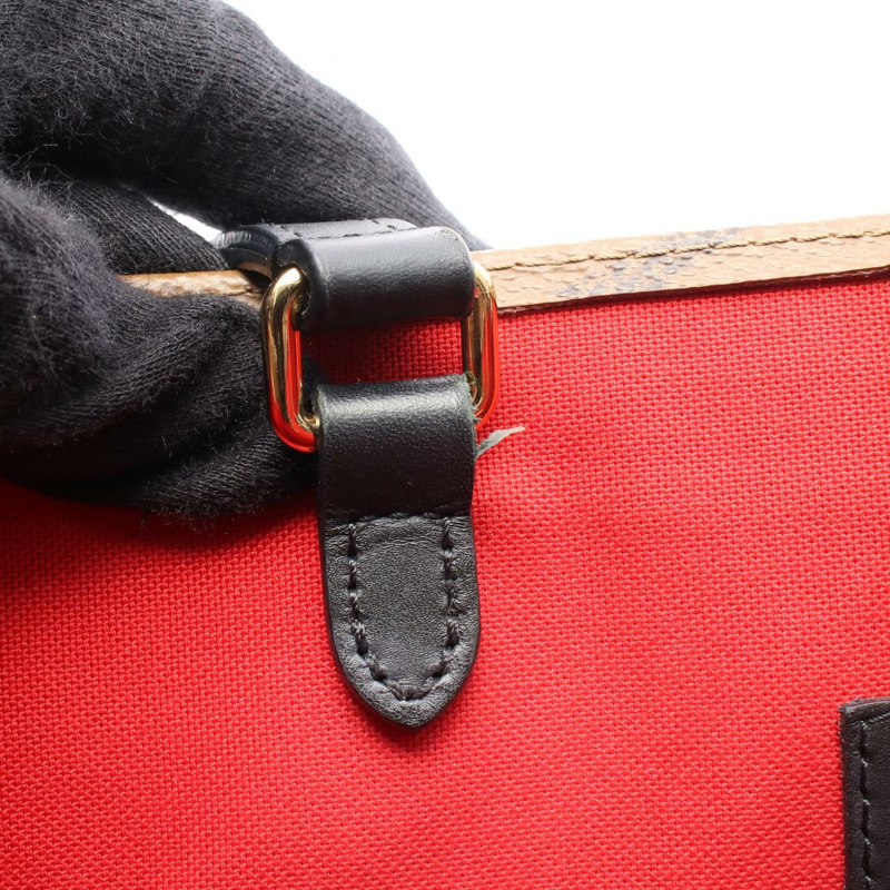 LOUIS VUITTON On the Go MM Monogram Giant Reverse 托特包 M45321 PVC 塗層帆布皮革棕色米色二手-6