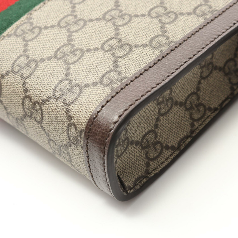 GUCCI Ophidia GG Supreme 小號單肩包 79546796IWT8745 PVC 塗層帆布皮革米棕色多色全新羊毛-4