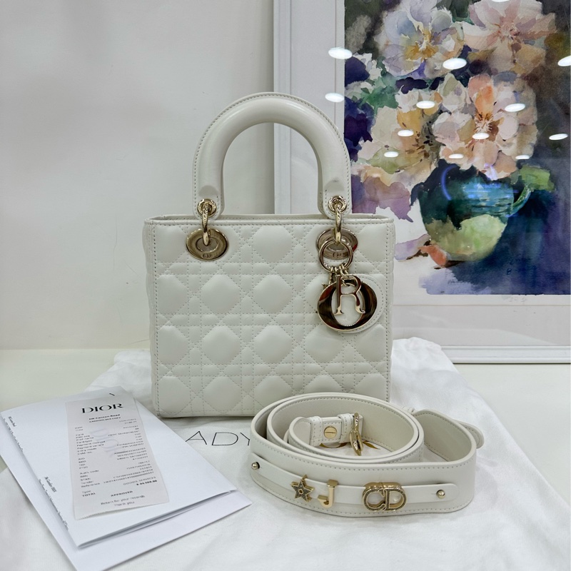 DIOR迪奧 戴妃四格白色 23編碼 有購證-0