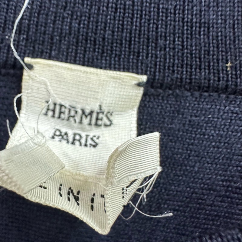 HERMES愛馬仕 簡約馬鞍扣線長袖連衣裙 38碼-2