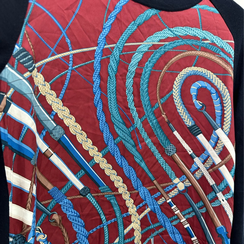 HERMES愛馬仕 簡約馬鞍扣線長袖連衣裙 38碼-4