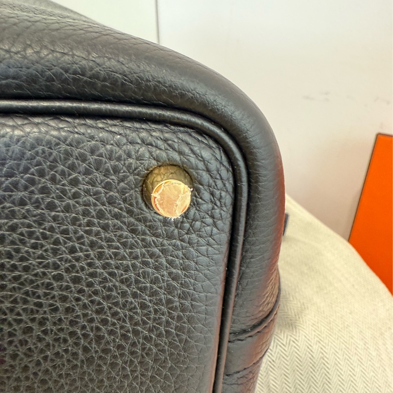 極新HERMES黑色金釦18cm Picotin89黑Noir小水桶包-7