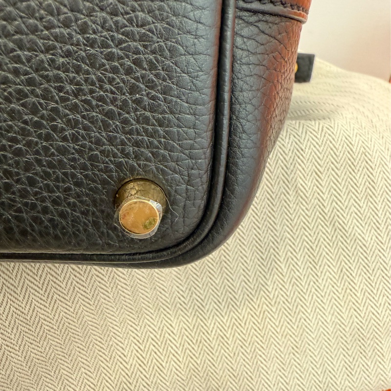 極新HERMES黑色金釦18cm Picotin89黑Noir小水桶包-8