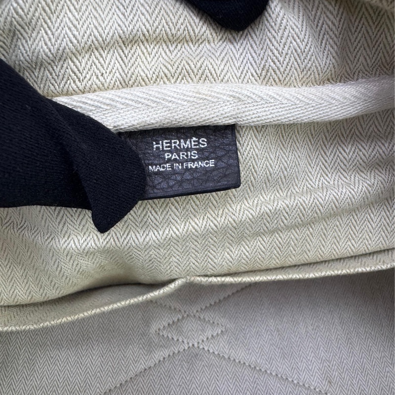 HERMES Clemence皮革Victoria 35銀扣灰色-9