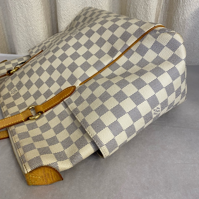 LouisVuitton 白棋盤格奶粉totally中號 手提單肩包-2