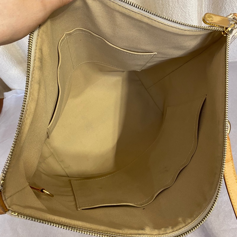 LouisVuitton 白棋盤格奶粉totally中號 手提單肩包-7