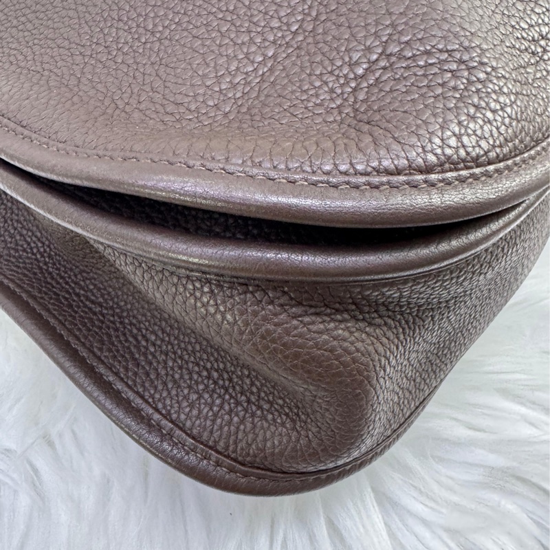 HERMES 愛馬仕 手袋 EVELYNE 40 朱古力色斜挎包 伊芙琳包-10