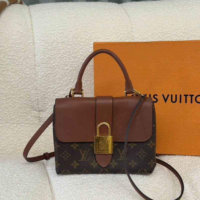LOUIS VUITTON Locky BB鎖頭包 - 老花拚焦糖棕-0