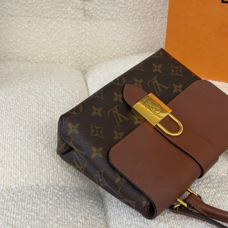 LOUIS VUITTON Locky BB鎖頭包 - 老花拚焦糖棕-3