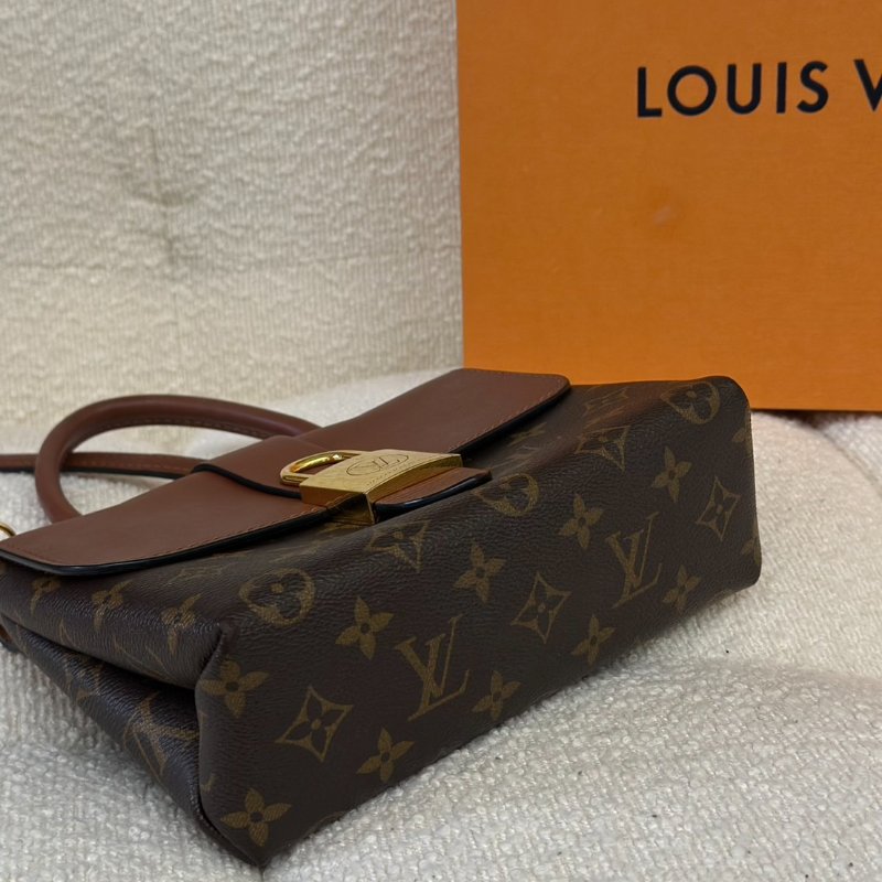 LOUIS VUITTON Locky BB鎖頭包 - 老花拚焦糖棕-4