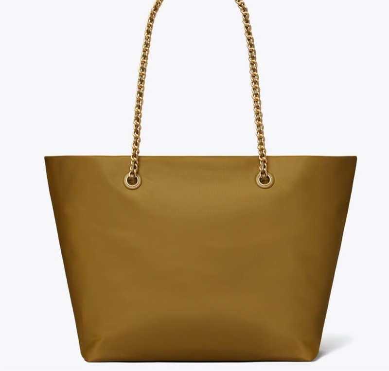 《全新品》Tory Burch Ella 駝色鏈條托特包-3