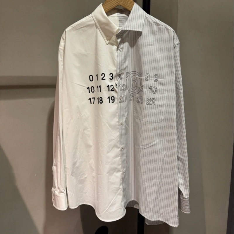 促銷品 MM6 Maison Margiela 男款 拼接 襯衫 #44 46碼-0
