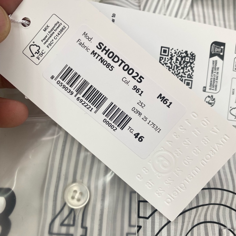 促銷品 MM6 Maison Margiela 男款 拼接 襯衫 #44 46碼-1