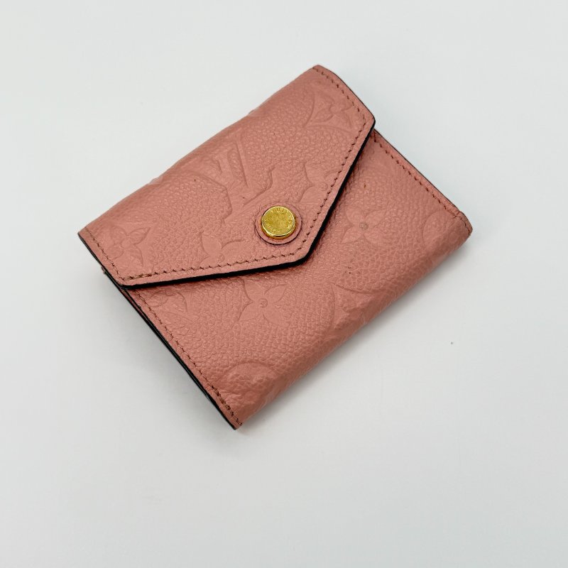 LOUIS VUITTON 路易威登 粉色 牛皮 壓花 短夾 M62933-2