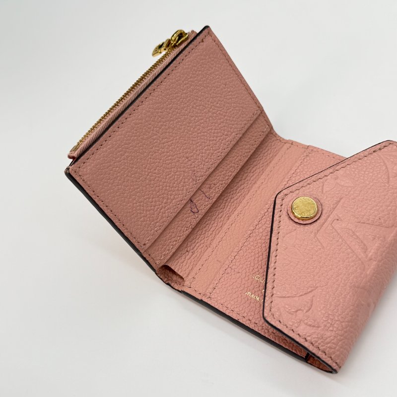 LOUIS VUITTON 路易威登 粉色 牛皮 壓花 短夾 M62933-3