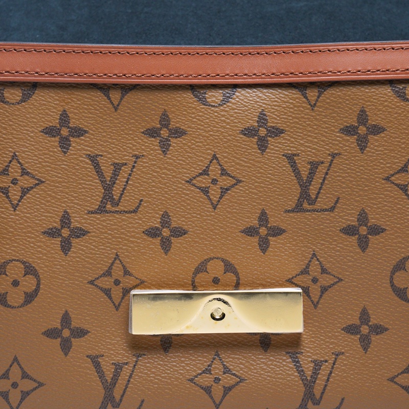 Louis Vuitton DAUPHINE MM 經典印花拼接三用翻蓋鍊包斜背包-15