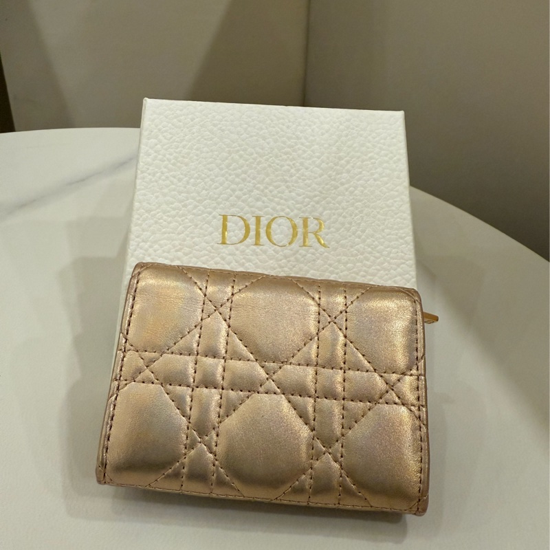 Dior Caro Glycine 經典牛皮藤格紋零錢包-1