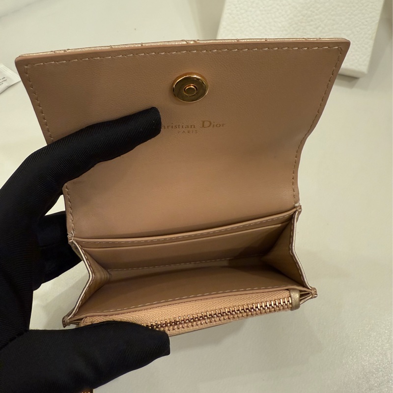 Dior Caro Glycine 經典牛皮藤格紋零錢包-3