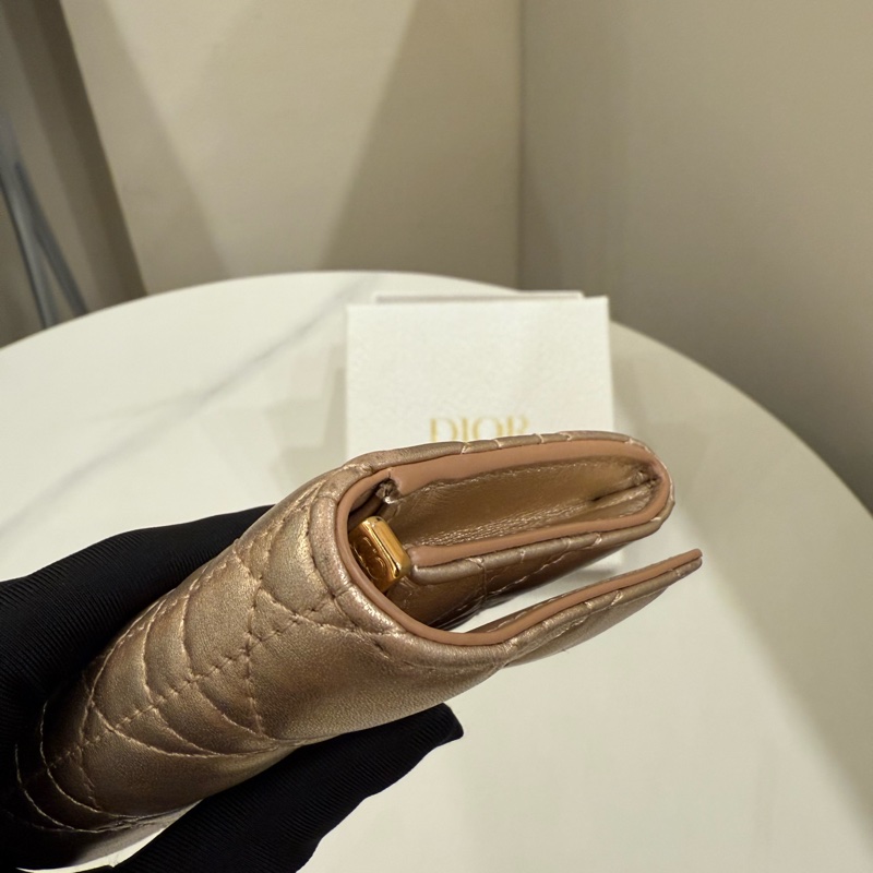 Dior Caro Glycine 經典牛皮藤格紋零錢包-5