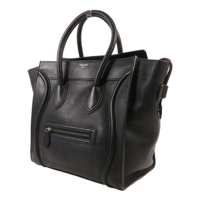 CELINE 牛皮皮革Mini Luggage銀扣手挽袋-2