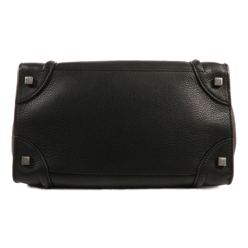 CELINE 牛皮皮革Mini Luggage銀扣手挽袋-3