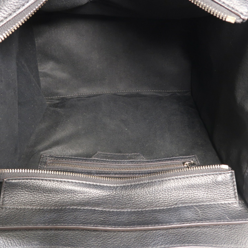 CELINE 牛皮皮革Mini Luggage銀扣手挽袋-4