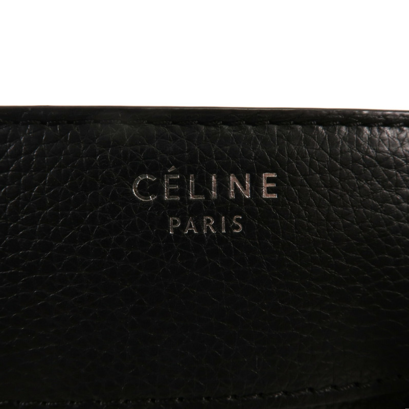 CELINE 牛皮皮革Mini Luggage銀扣手挽袋-5