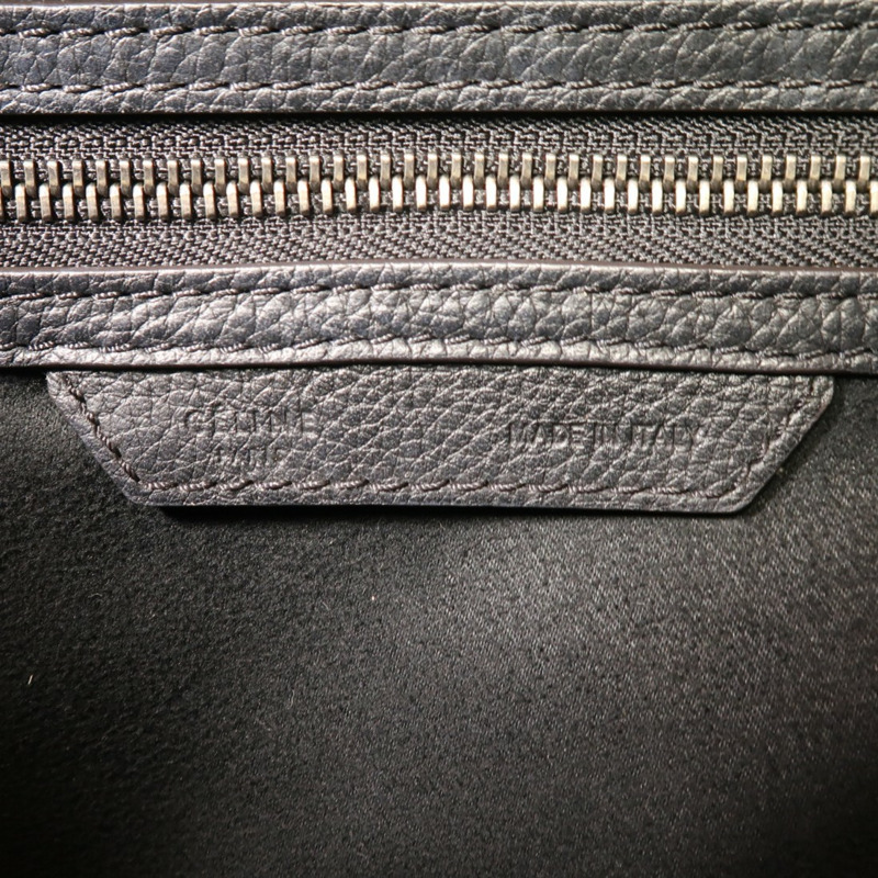 CELINE 牛皮皮革Mini Luggage銀扣手挽袋-7