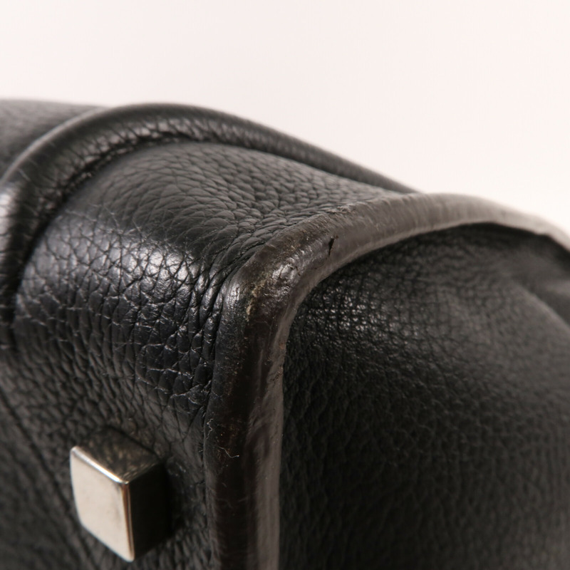 CELINE 牛皮皮革Mini Luggage銀扣手挽袋-12