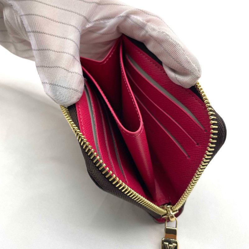 全新現貨 LV Noa 老花 內桃色 L型拉鍊零錢卡包 短夾-6