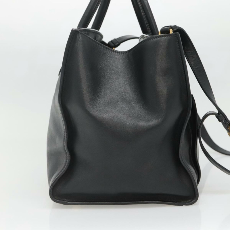 【日本直送】PRADA 手提包 皮革 2 款 黑色 金色 正品 yk19083-2