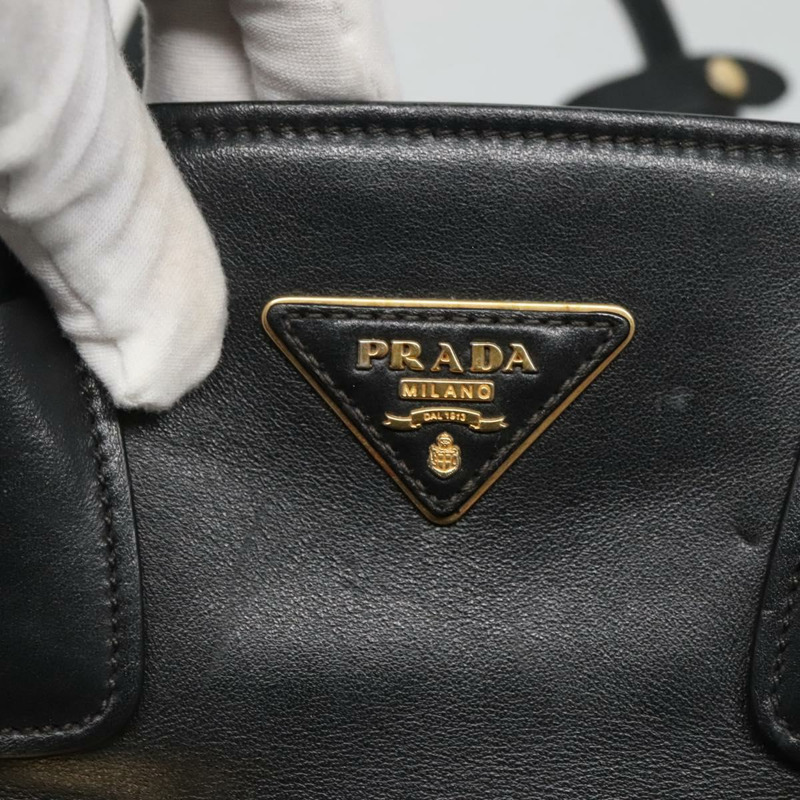 【日本直送】PRADA 手提包 皮革 2 款 黑色 金色 正品 yk19083-18