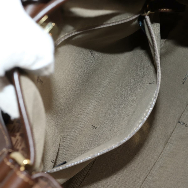【日本直送】FENDI Zucchino 帆布 Mamma Baguette 單肩包 PVC 米金色 正品 135115A-23