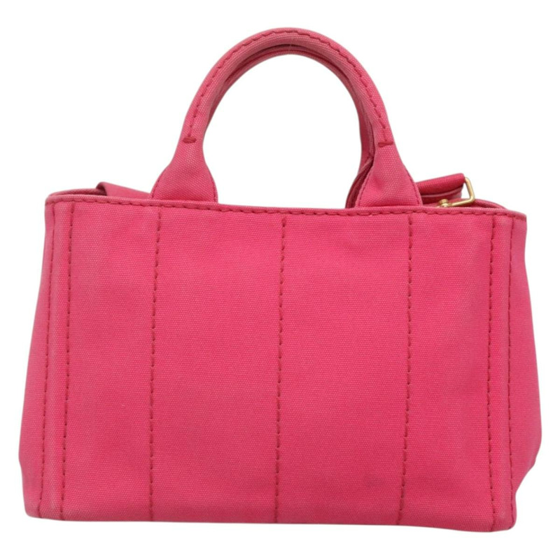 【日本直送】PRADA Canapa PM 手袋帆布粉紅金色正品 140634-1