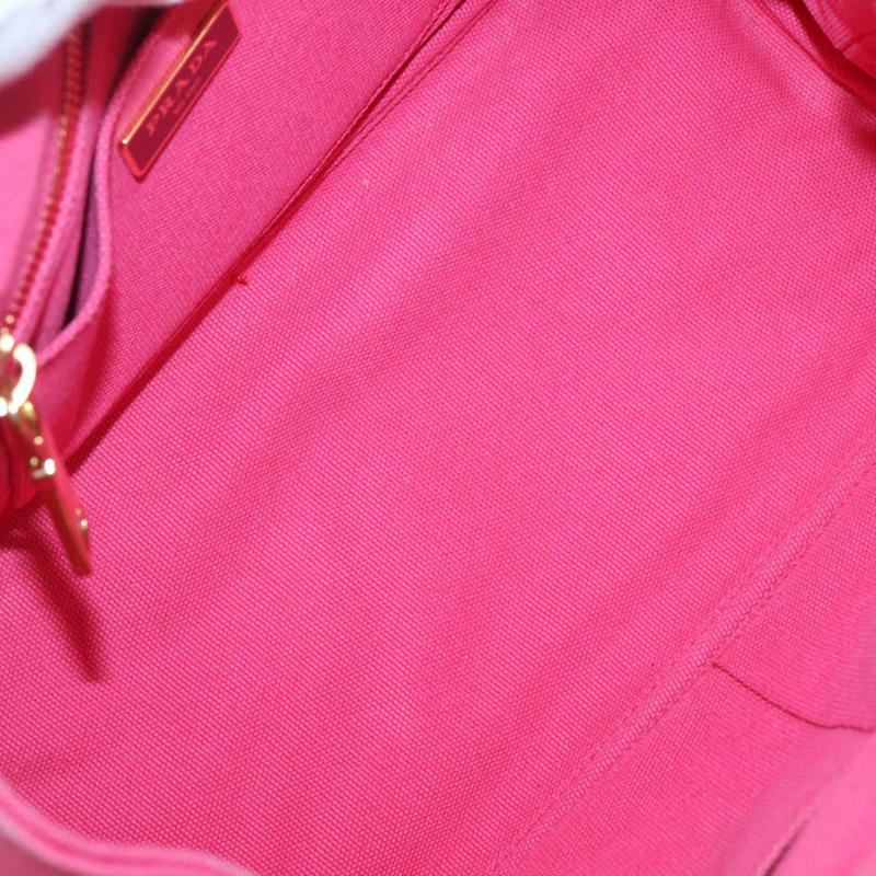 【日本直送】PRADA Canapa PM 手袋帆布粉紅金色正品 140634-10